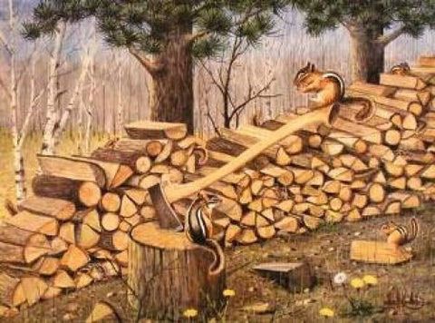 Les Kouba Print-Signed and Numbered:"The Chipmunk Hotel"