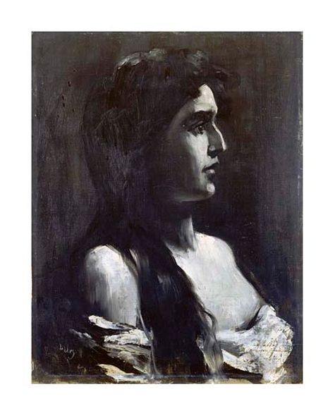 Lesser Ury Fine Art Open Edition Giclée:"A Young Girl in Profile"