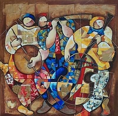 Levi Dorit Hand Signed and Numbered Limited Edition Serigraph on Paper: "Trio" | Out of Stock