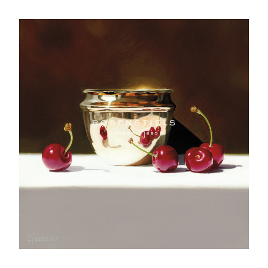 Linda Alexander Hand Numbered Limited Edition Print on Paper :"Copper Pot and Cherries"