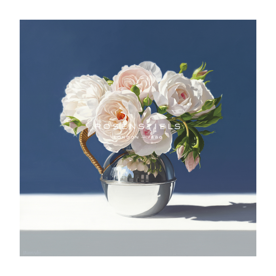 Linda Alexander Hand Numbered Limited Edition Print on Paper :"Pink Roses in Sunlight"