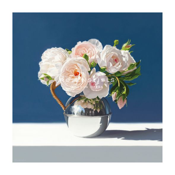 Linda Alexander Hand Numbered Limited Edition Print on Paper :"Pink Roses in Sunlight"