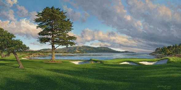Linda Hartough Hand Signed and Numbered: "Artist Proof - 18th Hole, Pebble Beach - Paper - 2007"