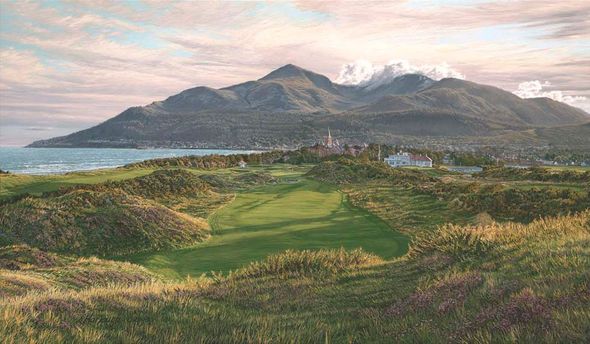 Linda Hartough Hand Signed and Numbered: "Artist Proof - 9th Hole, Royal County Down - Canvas Giclée"