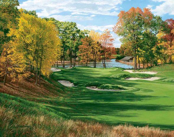 Linda Hartough Hand Signed and Numbered: "Limited Edition - 3rd Hole, The Country Club, Brookline, MA - Paper"