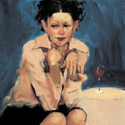 Linda Kyser Smith Handsigned & Numbered Limited Edition Serigraph on Paper:"Do Tell"