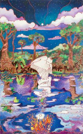 Linnea Pergola Limited Edition Giclée on Canvas: "Stork in Swamp"