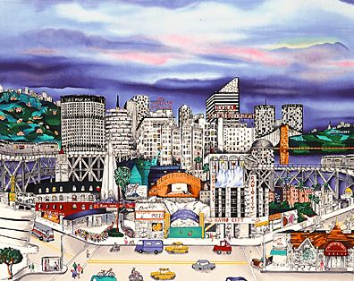 Linnea Pergola Limited Edition Serigraph on Paper: "East Meets West"
