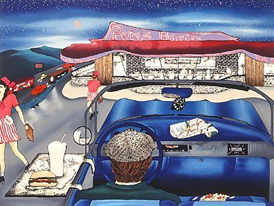 Linnea Pergola Limited Edition Serigraph on Paper:"Pete's Burger"