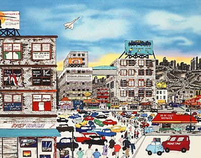 Linnea Pergola Limited Edition Serigraph on Paper: " Urban Race "