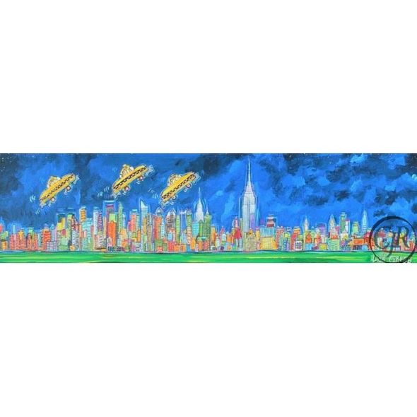 Lisa Grubb Hand Embellished Giclee on Canvas"New York Night" Lisa Grubb