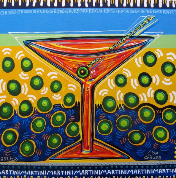 Lisa Grubb Hand Signed Limited Edition Giclee"Olive Martini" Lisa Grubb