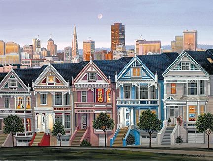 Liudmila Kondakova Hand-Crafted Lithograph on Paper:"City by the Bay"