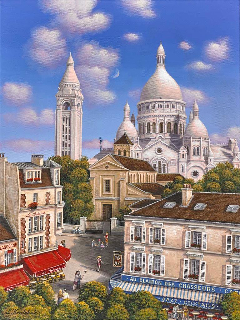 Liudmila Kondakova Hand-Crafted Serigraph on Paper:"Place du Tertre"