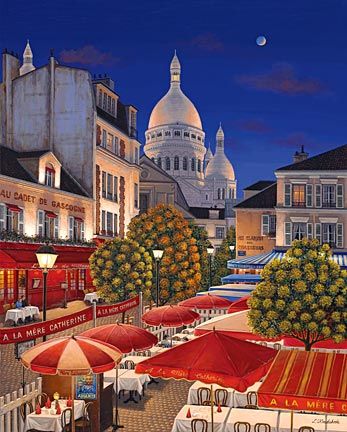 Liudmila Kondakova Hand-Pulled Serigraph on Canvas:"A La M&egrave;re Catherine"