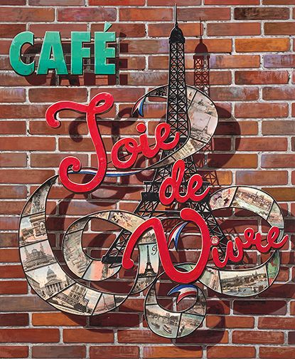 Liudmila Kondakova Hand-signed and Numbered Limited Edition Canvas:"Caf&eacute; Joie de Vivre"