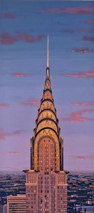 Liudmila Kondakova Handsigned and Numbered Limited Edition Hand-Crafted Stone Lithograph: "Chrysler Buiding"