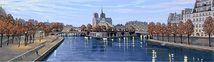 Liudmila Kondakova Handsigned and Numbered Limited Edition Hand-Crafted Stone Lithograph: "Pont de la Tournelle"