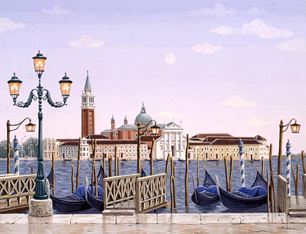Liudmila Kondakova Handsigned and Numbered Limited Edition Hand-Crafted Stone Lithograph: "Venetian Dawn"