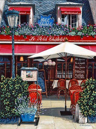 Liudmila Kondakova Handsigned and Numbered Limited Edition Serigraph on Gesso Board:"Le Petit Châtelet"
