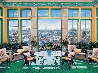 Liudmila Kondakova Handsigned and Numbered Limited Edition Serigraph on Gesso Board:"Room with a View"