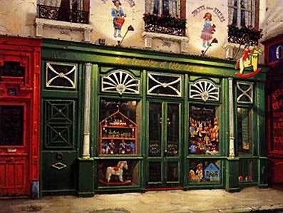 Liudmila Kondakova Limited Edition Serigraph on Coventry Smooth White Paper:"Toy Store"