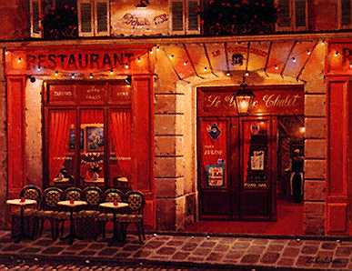 Liudmila Kondakova Limited Edition Serigraph on Ebony Black Paper :"Le Vieux Chalet"