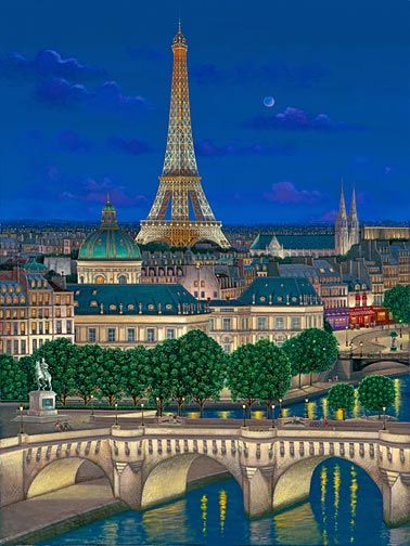 Liudmila Kondakova Signed And Numbered Limited Edition Canvas Serigraph:"Le Pont Neuf"