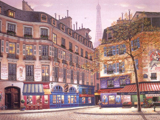 Liudmila Kondakova Signed And Numbered Limited Edition Serigraph:"Eiffel Tower At Dawn "