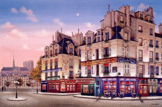 Liudmila Kondakova Signed And Numbered Limited Edition Serigraph:"Notre Dame at Dawn "