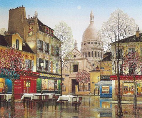 Liudmila Kondakova Signed And Numbered Limited Edition Serigraph Serigraph on Coventry Smooth White Paper :"April In Paris "