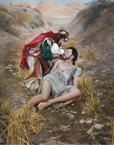 Liz Lemon Swindle Fine Art Canvas Giclee: "Who is My Neighbor?"