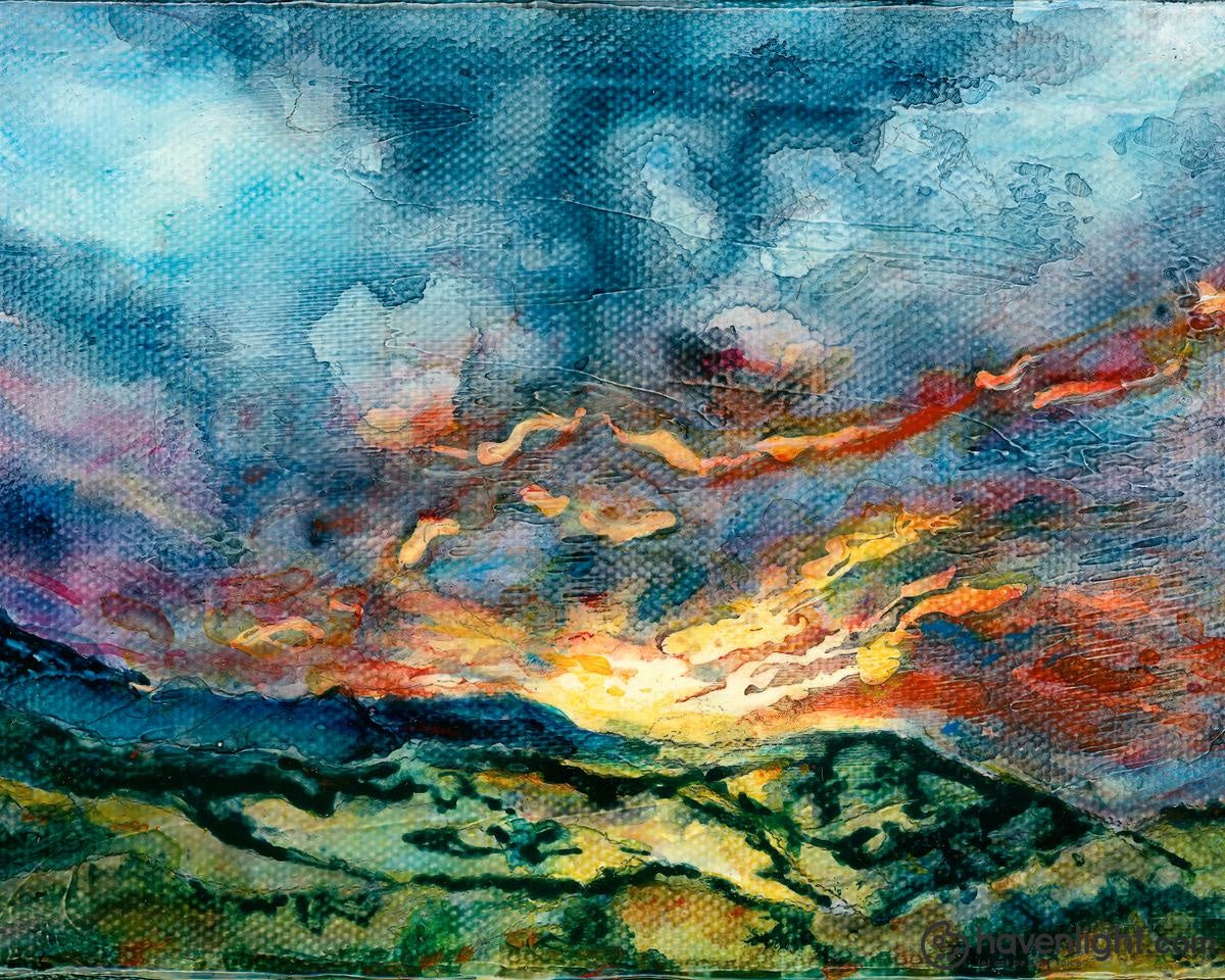 Liz Lindsay Fine Art Canvas Giclee: "Mountain Sunset"