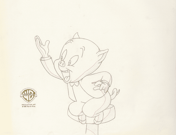 Looney Tunes Original Production Drawing: "Porky Pig"