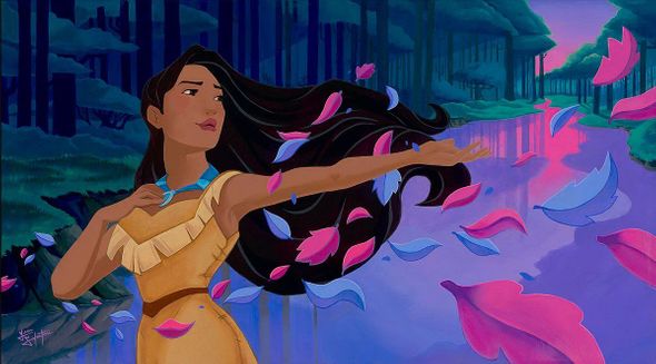 Jean Salvatore Signed Disney Ltd Ed Gallery Wrap Canvas:"Pocahontas � A World Unseen"