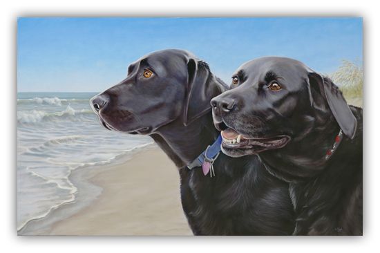 Lorena Pugh Handsigned and Numbered Limited Edition Giclee on Canvas: "Beach Buddies "