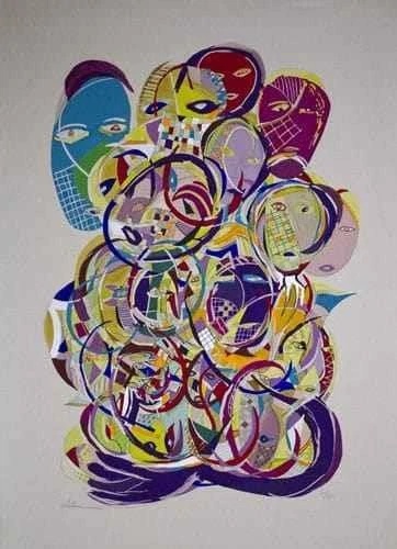 Lotan Signed Limited Edition Print on Paper: "Together "