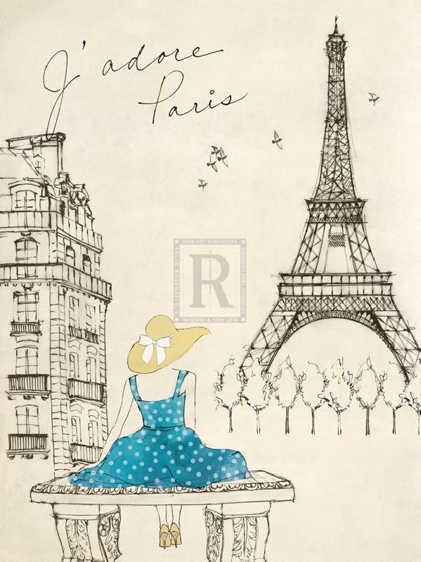 Lottie Fontaine 30 x 40 in. Open Giclee Canvas:"Sketchbook Paris II"