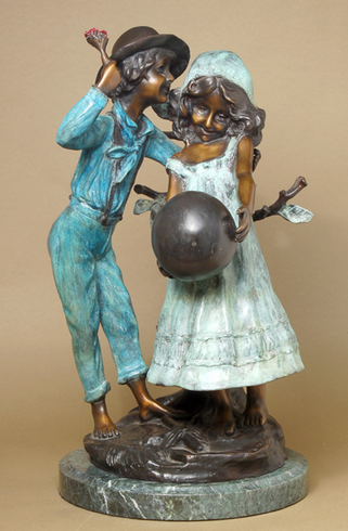 Louis-Auguste Moreau Handcrafted Solid Bronze Sculpture:"Children with Ball" Louis-Auguste Moreau Handcrafted Solid Bronze Sculpture:"Children with Ball"