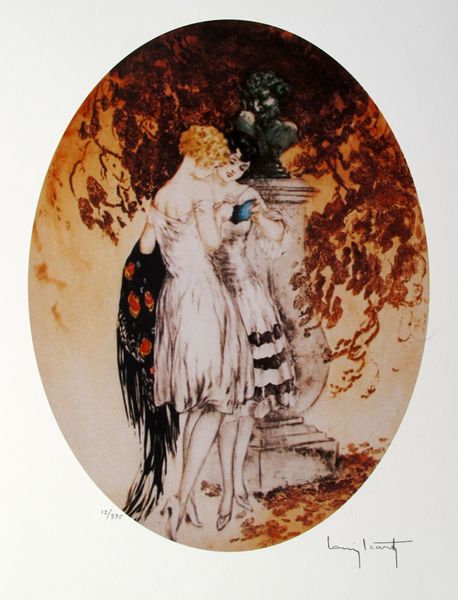 Louis Icart Facsimile Signed Limited Edition Giclee Small:"Look"