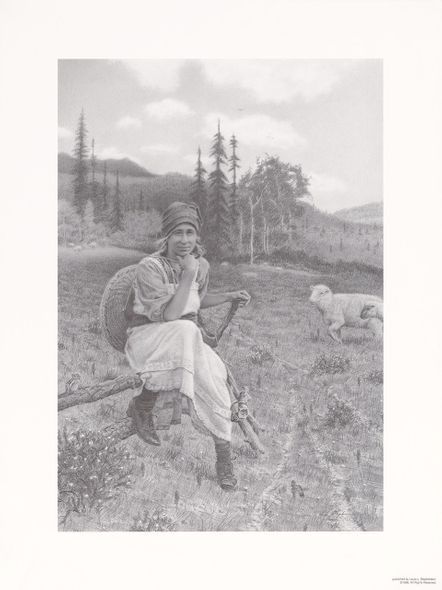 Louis L. Stephenson Limited Edition Museum Quality Giclée: "The Shepherdess"