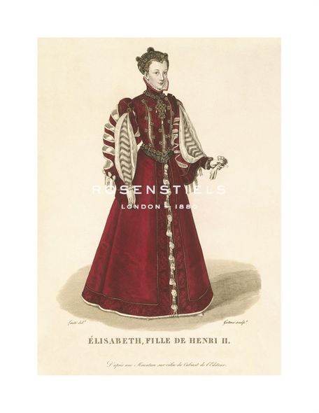 Louis-Marie Lante Hand Numbered Limited Edition Print on Paper :"Elisabeth, Daughter Of Henri II"