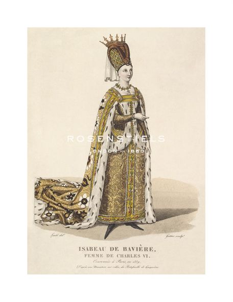 Louis-Marie Lante Hand Numbered Limited Edition Print on Paper :"Isabeau de Baviere, Wife of Charles VI"