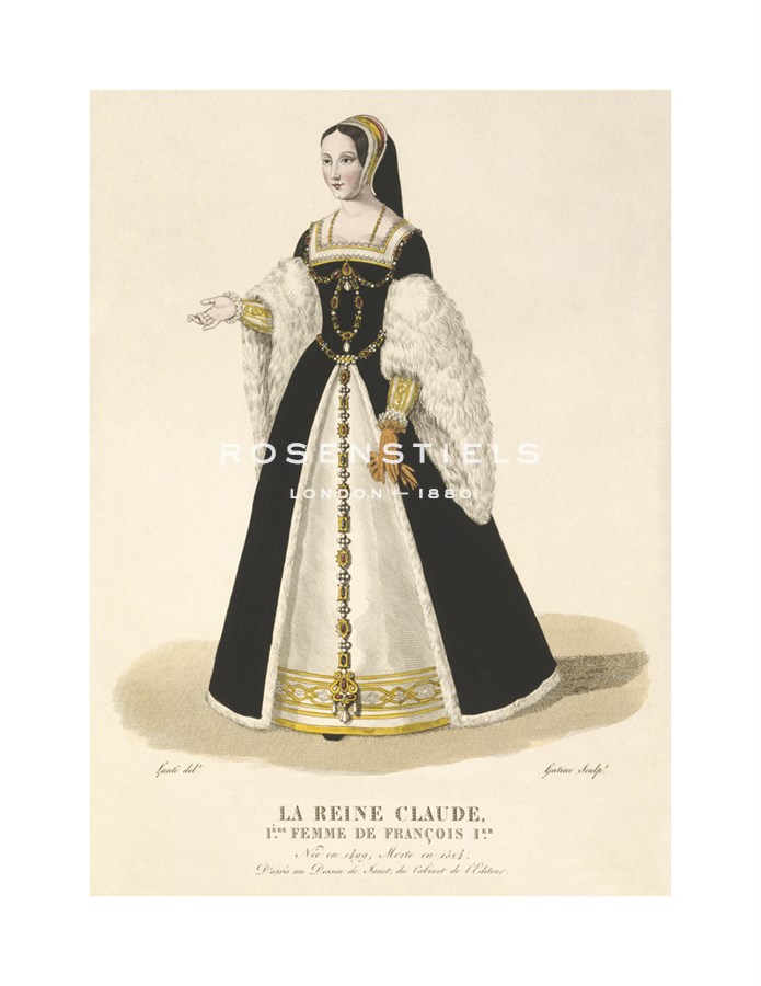 Louis-Marie Lante Hand Numbered Limited Edition Print on Paper :"La Reine Claude, 1st Wife Of Francois I"
