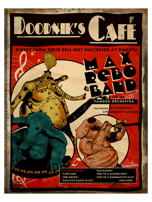 Louis Solis Limited Edition Star Wars Giclee on Lithograph:"Max Rebo Band" - SOLD OUT