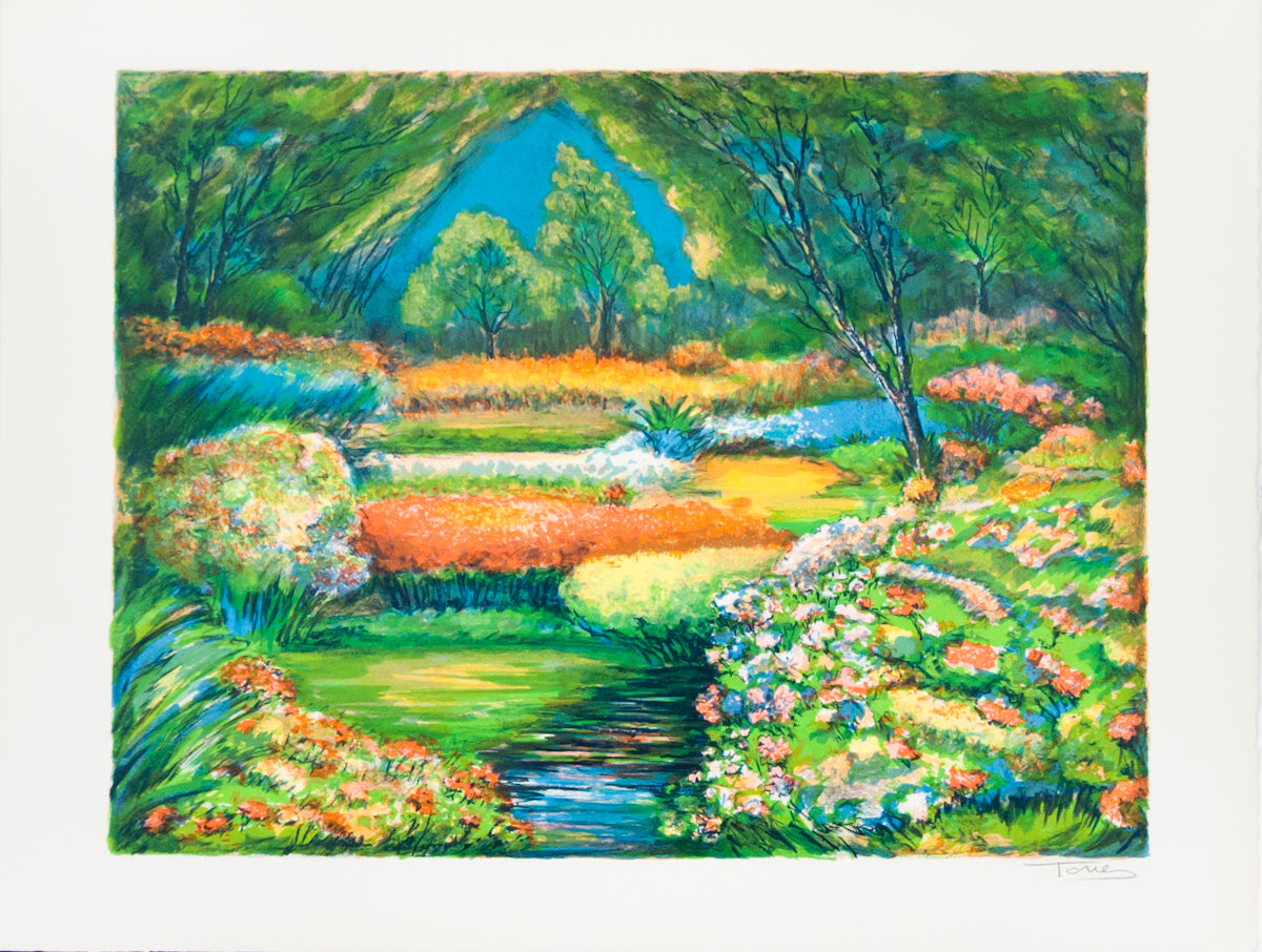 Louis Tone Rare Vintage Artist Signed Lithograph: "Landscape"