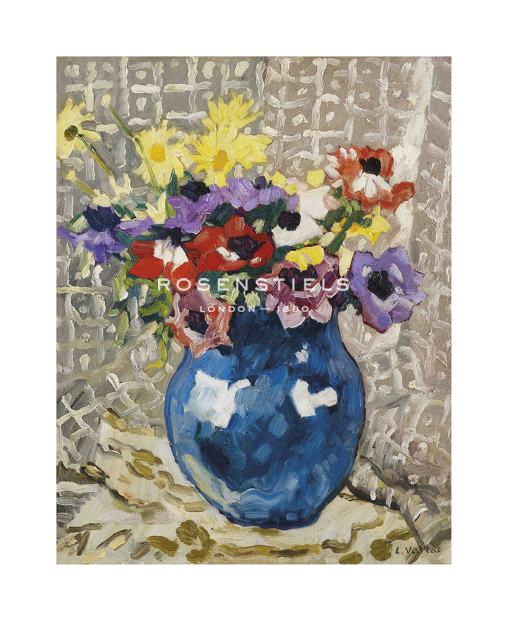 Louis Valtat Hand Numbered Limited Edition Print on Paper :"Anémones et marguerites au vase bleu, 1933"