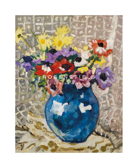 Louis Valtat Hand Numbered Limited Edition Print on Paper :"Anémones et marguerites au vase bleu, 1933"