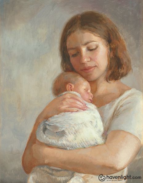 Lovetta Reyes Cairo Fine Art Canvas Giclee: "Mother&#39;s Love"