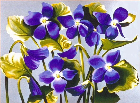 Lowell Nesbitt Limited Edition Hand Pulled Serigraph on Paper: "VIOLA ADORATA"